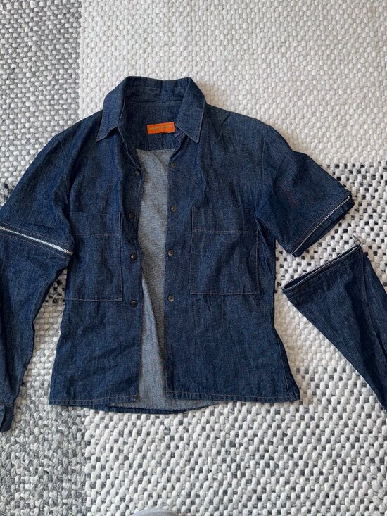 Rare Mickey Brazil 1990's Denim Button UpZipper Detachable Sleeve